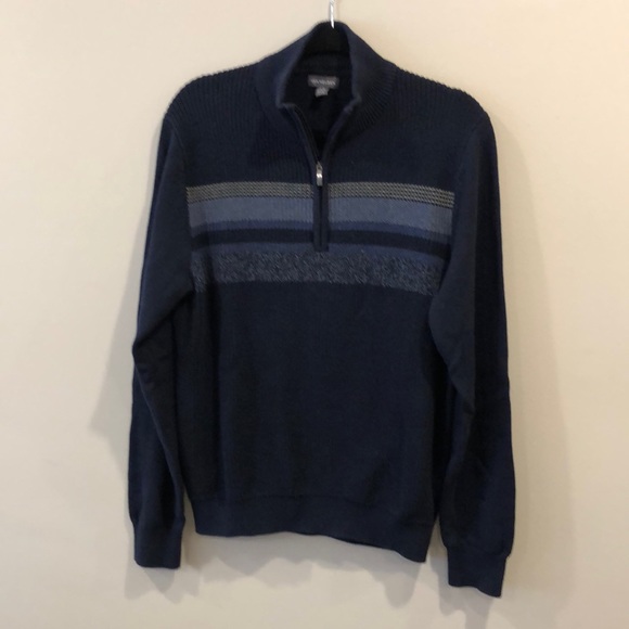 Navy blue zip neck Sweater - Picture 1 of 7